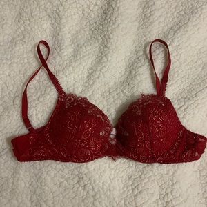 Victoria secret push-up lace red bra 32A